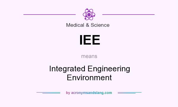 What does IEE mean? It stands for Integrated Engineering Environment