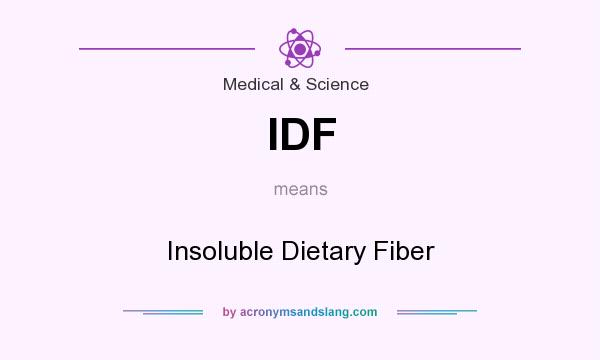 What does IDF mean? It stands for Insoluble Dietary Fiber