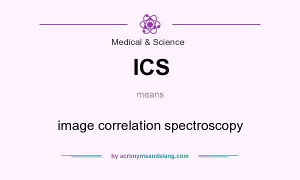 What does ICS mean? It stands for image correlation spectroscopy