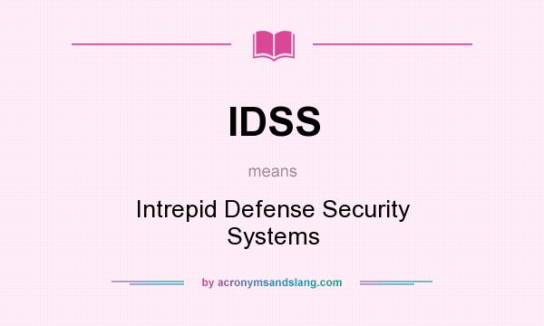 What does IDSS mean? It stands for Intrepid Defense Security Systems