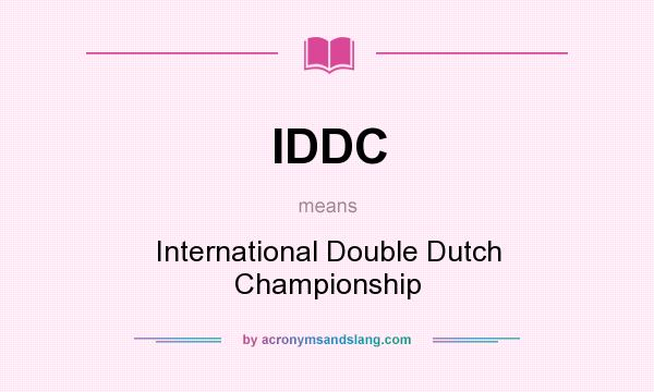 What does IDDC mean? It stands for International Double Dutch Championship