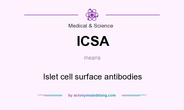 What does ICSA mean? It stands for Islet cell surface antibodies