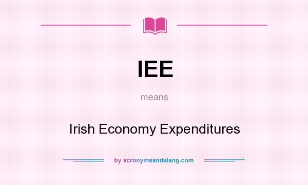 What does IEE mean? It stands for Irish Economy Expenditures