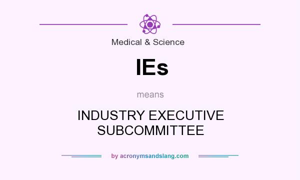 What does IEs mean? It stands for INDUSTRY EXECUTIVE SUBCOMMITTEE