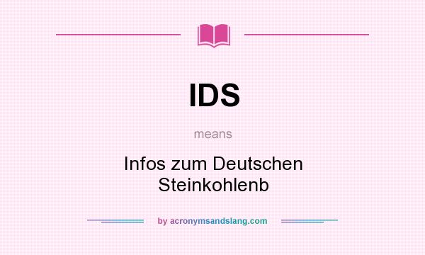 What does IDS mean? It stands for Infos zum Deutschen Steinkohlenb