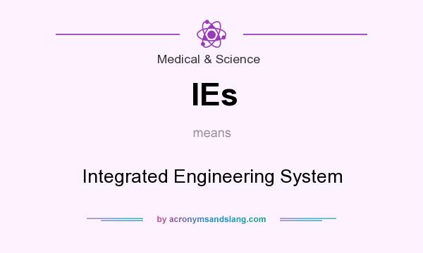 What does IEs mean? It stands for Integrated Engineering System