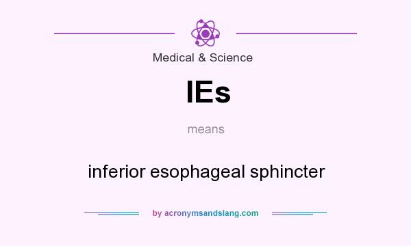 What does IEs mean? It stands for inferior esophageal sphincter