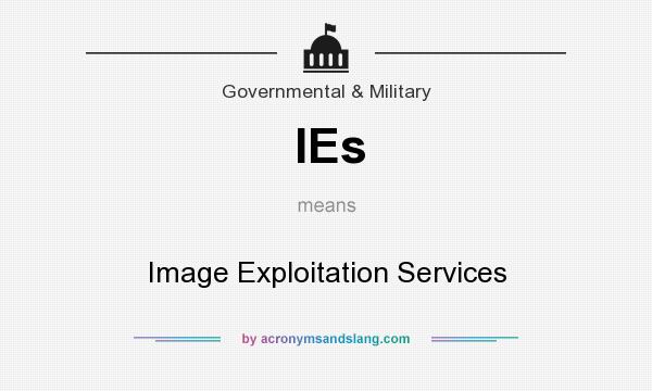 What does IEs mean? It stands for Image Exploitation Services