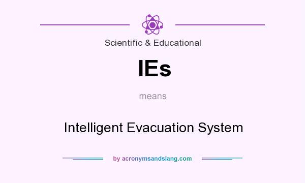 What does IEs mean? It stands for Intelligent Evacuation System