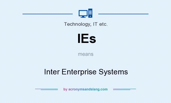 What does IEs mean? It stands for Inter Enterprise Systems