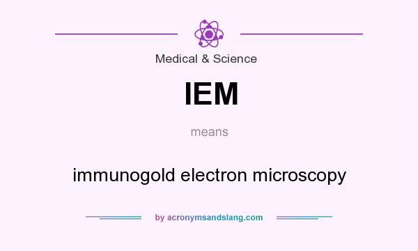 What does IEM mean? It stands for immunogold electron microscopy
