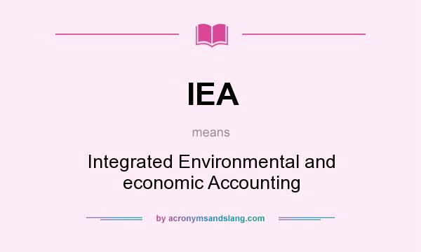 What does IEA mean? It stands for Integrated Environmental and economic Accounting