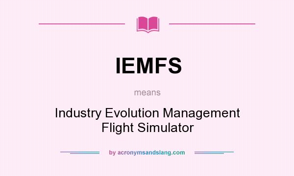 What does IEMFS mean? It stands for Industry Evolution Management Flight Simulator