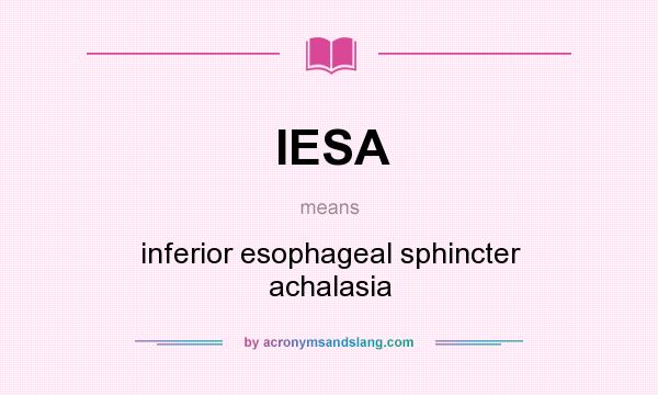 What does IESA mean? It stands for inferior esophageal sphincter achalasia