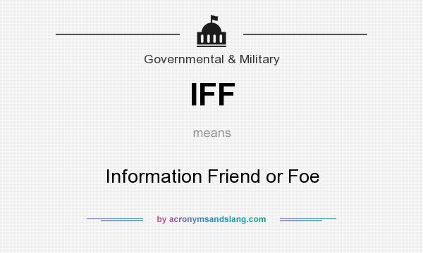 What does IFF mean? It stands for Information Friend or Foe