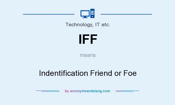 What does IFF mean? It stands for Indentification Friend or Foe