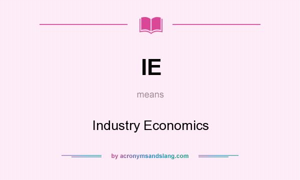 What does IE mean? It stands for Industry Economics