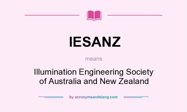 What does IESANZ mean? It stands for Illumination Engineering Society of Australia and New Zealand