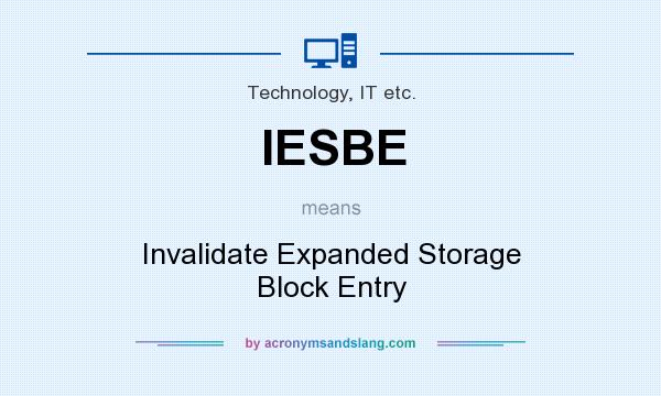 What does IESBE mean? It stands for Invalidate Expanded Storage Block Entry