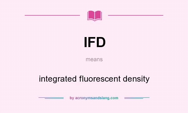 What does IFD mean? It stands for integrated fluorescent density