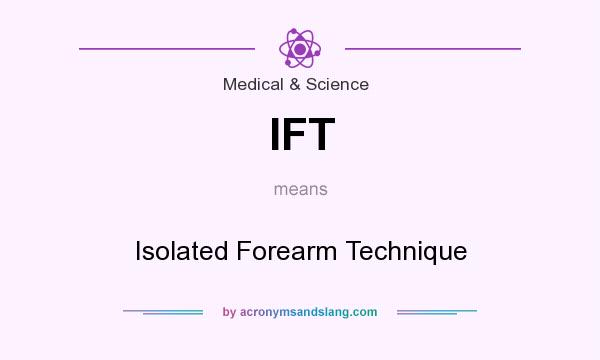 What does IFT mean? It stands for Isolated Forearm Technique