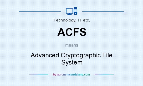What does ACFS mean? It stands for Advanced Cryptographic File System