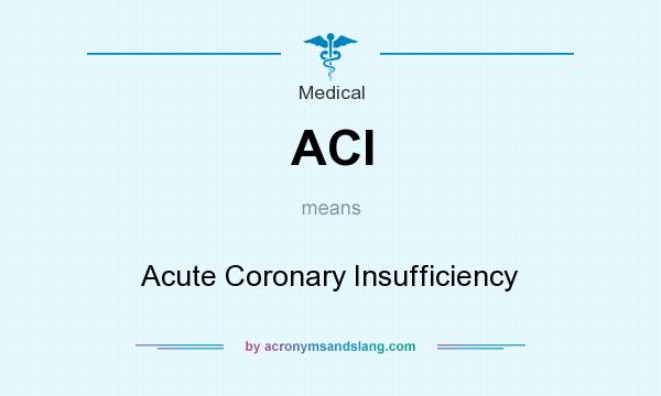 What does ACI mean? It stands for Acute Coronary Insufficiency
