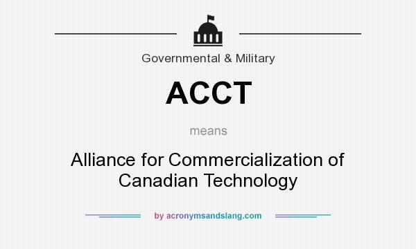 What does ACCT mean? It stands for Alliance for Commercialization of Canadian Technology