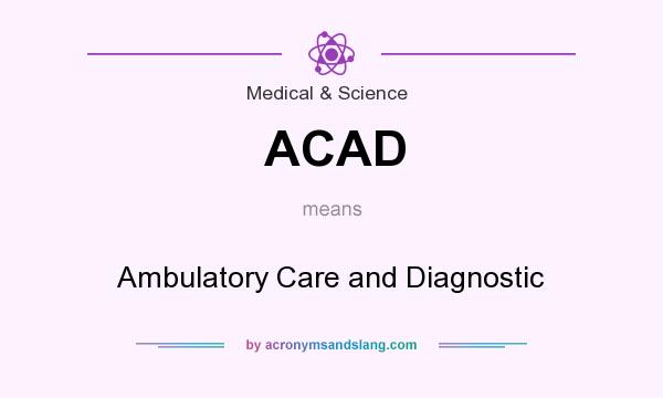 What does ACAD mean? It stands for Ambulatory Care and Diagnostic