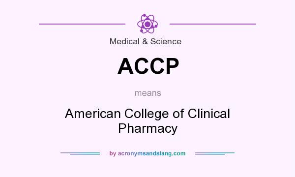 What does ACCP mean? It stands for American College of Clinical Pharmacy