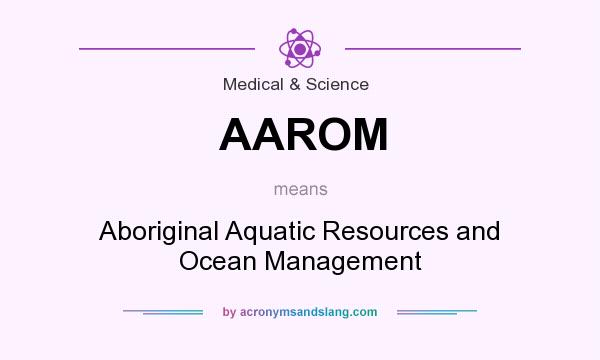 What does AAROM mean? It stands for Aboriginal Aquatic Resources and Ocean Management