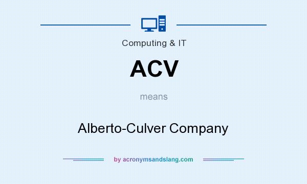 What does ACV mean? It stands for Alberto-Culver Company