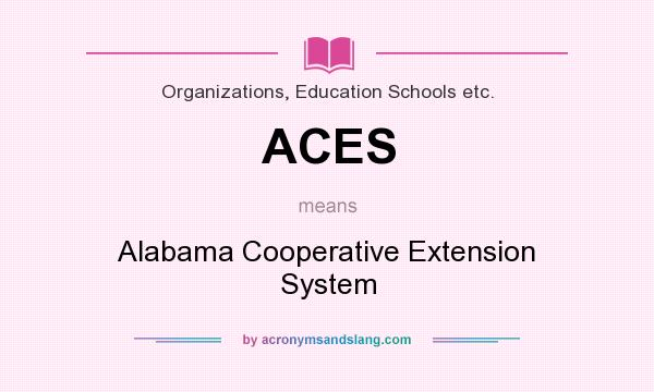 What does ACES mean? It stands for Alabama Cooperative Extension System