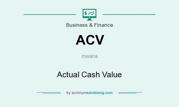 What does ACV mean? It stands for Actual Cash Value