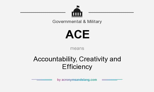 What does ACE mean? It stands for Accountability, Creativity and Efficiency