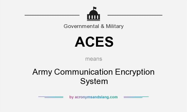 What does ACES mean? It stands for Army Communication Encryption System