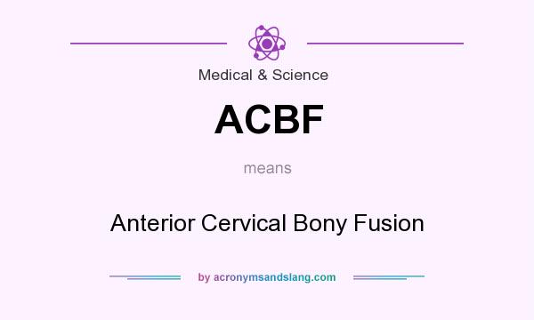 What does ACBF mean? It stands for Anterior Cervical Bony Fusion
