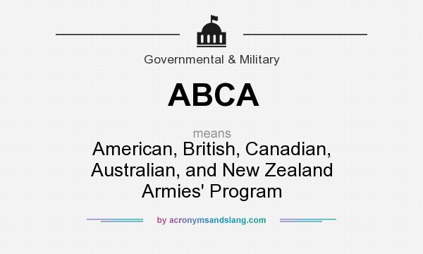 What does ABCA mean? It stands for American, British, Canadian, Australian, and New Zealand Armies` Program