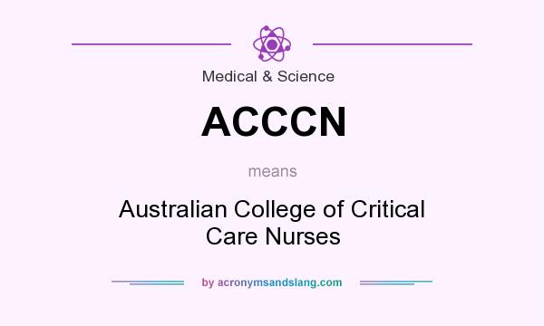 What does ACCCN mean? It stands for Australian College of Critical Care Nurses