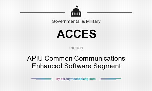 What does ACCES mean? It stands for APIU Common Communications Enhanced Software Segment
