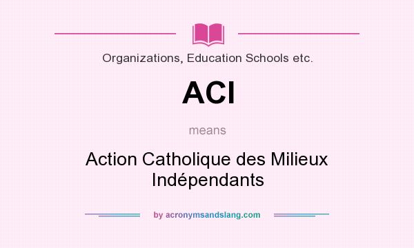 What does ACI mean? It stands for Action Catholique des Milieux Indépendants