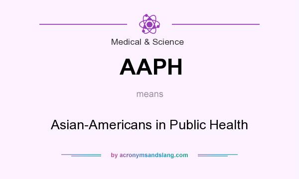 What does AAPH mean? It stands for Asian-Americans in Public Health