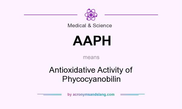 What does AAPH mean? It stands for Antioxidative Activity of Phycocyanobilin