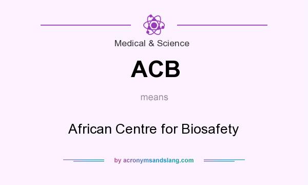 What does ACB mean? It stands for African Centre for Biosafety