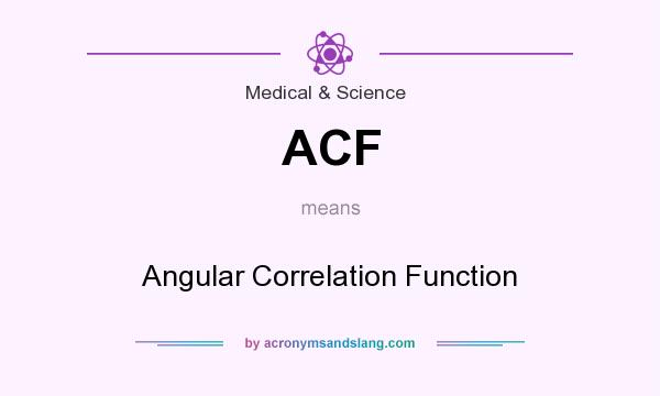 What does ACF mean? It stands for Angular Correlation Function