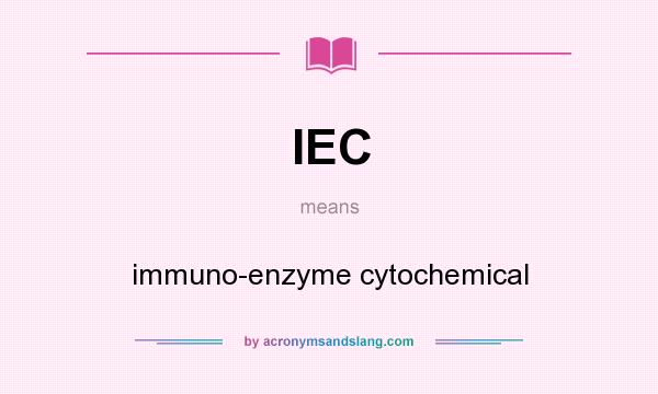 What does IEC mean? It stands for immuno-enzyme cytochemical