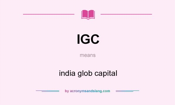 What does IGC mean? It stands for india glob capital