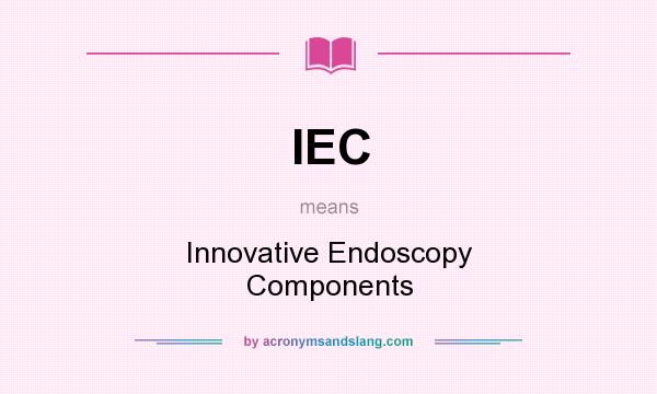 What does IEC mean? It stands for Innovative Endoscopy Components