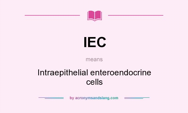 What does IEC mean? It stands for Intraepithelial enteroendocrine cells