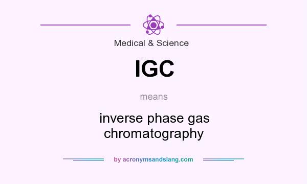 What does IGC mean? It stands for inverse phase gas chromatography